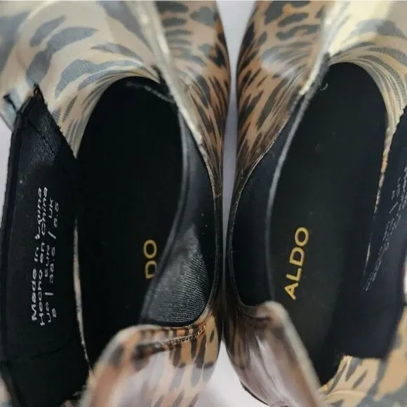 Aldo Acimovic Chelsea Waterproof Leopard Print Ankle Rain Boot Size 8 - Picture 8 of 8